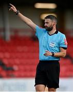 21 August 2020; Referee Paul McLaughlin during the SSE Airtricity League Premier Division match between Derry City and Cork City at the Ryan McBride Brandywell Stadium in Derry. Photo by Seb Daly/Sportsfile