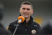 21 August 2020; Austin Stacks manager Wayne Quillinan is interviewed prior to the Kerry County Senior Football Championship Round 1 match between Dr Crokes and Austin Stacks at Austin Stack Park in Tralee, Kerry. Photo by Brendan Moran/Sportsfile