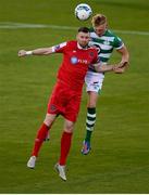 21 August 2020; Ciarán Kilduff of Shelbourne in action against Liam Scales of Shamrock Rovers during the SSE Airtricity League Premier Division match between Shamrock Rovers and Shelbourne at Tallaght Stadium in Dublin. Photo by Stephen McCarthy/Sportsfile