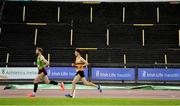 22 August 2020; Runners pass the empty terraces whilst competing in the Men's 5000m heats during Day One of the Irish Life Health National Senior and U23 Athletics Championships at Morton Stadium in Santry, Dublin. Photo by Sam Barnes/Sportsfile