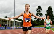 22 August 2020; Aaron Smith of Cilles AC, celebrates after finishing second in the Junior Men's 5000m event during Day One of the Irish Life Health National Senior and U23 Athletics Championships at Morton Stadium in Santry, Dublin. Photo by Sam Barnes/Sportsfile