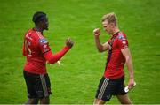 22 August 2020; Andre Wright, left, and Kris Twardek of Bohemians following the SSE Airtricity League Premier Division match between Bohemians and St Patrick's Athletic at Dalymount Park in Dublin. Photo by Stephen McCarthy/Sportsfile