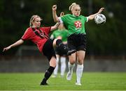 22 August 2020; Shaunagh Newman of Bohemians in action against Niamh Barnes of Peamount United during the Women's National League match between Bohemians and Peamount United at Oscar Traynor Centre in Dublin. Photo by Ramsey Cardy/Sportsfile