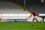 22 August 2020; Shane Stapleton of Dicksboro takes a penalty during the Kilkenny County Senior Hurling League Final match between O'Loughlin Gaels and Dicksboro at UPMC Nowlan Park in Kilkenny. Photo by Harry Murphy/Sportsfile