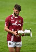 22 August 2020; Dicksboro captain Conor Doheny with the trophy following the Kilkenny County Senior Hurling League Final match between O'Loughlin Gaels and Dicksboro at UPMC Nowlan Park in Kilkenny. Photo by Harry Murphy/Sportsfile