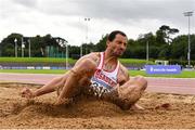 22 August 2020; Adam McMullen of Crusaders AC, Dublin, competing in the Men's Long Jump during Day One of the Irish Life Health National Senior and U23 Athletics Championships at Morton Stadium in Santry, Dublin. Photo by Sam Barnes/Sportsfile