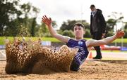 22 August 2020; Eoin Keenan of Emo/Rath AC, Laois, competing in the Men's Long Jump during Day One of the Irish Life Health National Senior and U23 Athletics Championships at Morton Stadium in Santry, Dublin. Photo by Sam Barnes/Sportsfile