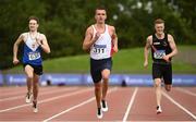 22 August 2020; Christopher O'Donnell of North Sligo AC, centre, competing in the Men's 400m heats during Day One of the Irish Life Health National Senior and U23 Athletics Championships at Morton Stadium in Santry, Dublin. Photo by Sam Barnes/Sportsfile