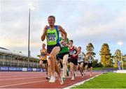 22 August 2020; Shane Healy of Metro/St. Brigid's AC, Dublin, leads the field whilst competing in the Men's 1500m heats during Day One of the Irish Life Health National Senior and U23 Athletics Championships at Morton Stadium in Santry, Dublin. Photo by Sam Barnes/Sportsfile