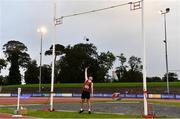 22 August 2020; Sean Mockler of Moycarkey Coolcroo AC, Tipperary, competing in the U23 Men's Weight for Height during Day One of the Irish Life Health National Senior and U23 Athletics Championships at Morton Stadium in Santry, Dublin. Photo by Sam Barnes/Sportsfile