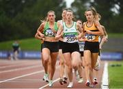 22 August 2020; Athletes, from left, Carla Sweeney of Rathfarnham WSAF AC, Dublin, Niamh Kearney of Raheny Shamrock AC, Dublin, and Michelle Finn of Leevale AC, Cork, competing in the Women's 1500m heats during Day One of the Irish Life Health National Senior and U23 Athletics Championships at Morton Stadium in Santry, Dublin. Photo by Sam Barnes/Sportsfile