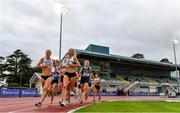 22 August 2020; Amy O'Donoghue of Emerald AC, Limerick, right, on her way to winning her Women's 1500m heat, ahead of Fiona Kehoe of Kilmore AC, Wexford, left, during Day One of the Irish Life Health National Senior and U23 Athletics Championships at Morton Stadium in Santry, Dublin. Photo by Sam Barnes/Sportsfile