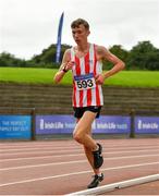 22 August 2020; Seamus Anderson of Trim AC, Meath, competing in the Junior Men's 5000m during Day One of the Irish Life Health National Senior and U23 Athletics Championships at Morton Stadium in Santry, Dublin. Photo by Sam Barnes/Sportsfile