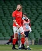 22 August 2020; RG Snyman of Munster leaves the pitch after picking up an injury during the Guinness PRO14 Round 14 match between Leinster and Munster at the Aviva Stadium in Dublin. Photo by Ramsey Cardy/Sportsfile