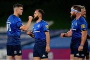 22 August 2020; Leinster players, from left, Jonathan Sexton, Jamison Gibson-Park, Michael Bent and Andrew Porter following the Guinness PRO14 Round 14 match between Leinster and Munster at the Aviva Stadium in Dublin. Photo by Ramsey Cardy/Sportsfile