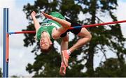 23 August 2020; David Cussen of Old Abbey AC, Cork, on his way to winning the Men's High Jump with a personal best of 2.17m during Day Two of the Irish Life Health National Senior and U23 Athletics Championships at Morton Stadium in Santry, Dublin. Photo by Sam Barnes/Sportsfile