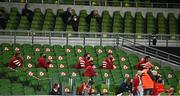 22 August 2020; The Munster bench during the Guinness PRO14 Round 14 match between Leinster and Munster at the Aviva Stadium in Dublin. Photo by David Fitzgerald/Sportsfile