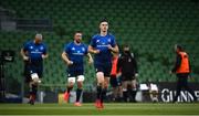 22 August 2020; Jonathan Sexton of Leinster leads out his team prior to the Guinness PRO14 Round 14 match between Leinster and Munster at the Aviva Stadium in Dublin. Photo by David Fitzgerald/Sportsfile