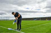 23 August 2020; Groundsman David Howell of Waterford Landscapes erects the sideline flags ahead of the Waterford County Senior Hurling Championship Semi-Final match between Mount Sion and Passage at Walsh Park in Waterford. Photo by Eóin Noonan/Sportsfile