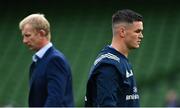 22 August 2020; Jonathan Sexton of Leinster and Leinster head coach Leo Cullen ahead of the Guinness PRO14 Round 14 match between Leinster and Munster at the Aviva Stadium in Dublin. Photo by Ramsey Cardy/Sportsfile