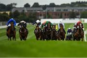 23 August 2020; Bounce The Blues, left, with Kevin Manning up, races alongside the rest of the field on their way to winning the Owenstown Stud Stakes at Naas Racecourse in Naas, Kildare. Photo by Seb Daly/Sportsfile