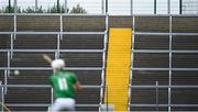 23 August 2020; An empty terrace is seen as Padraig Doyle of Naomh Éanna takes a free during the Wexford County Senior Hurling Championship Final match between Shelmaliers and Naomh Éanna at Chadwicks Wexford Park in Wexford. Photo by David Fitzgerald/Sportsfile