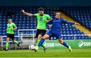 23 August 2020; Michael O’Connor of Waterford in action against Stephen Folan of Finn Harps during the SSE Airtricity League Premier Division match between Waterford and Finn Harps at RSC in Waterford. Photo by Harry Murphy/Sportsfile