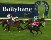 23 August 2020; Layfayette, right, with Chris Hayes up, passes the post ahead of second place Wilderness, with Shane Kelly up, to win the Good Luck To Our 20 Lockdown Heroes Handicap at Naas Racecourse in Naas, Kildare. Photo by Seb Daly/Sportsfile