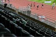 23 August 2020; A general view of empty seats during the Men's 100m heats on Day Two of the Irish Life Health National Senior and U23 Athletics Championships at Morton Stadium in Santry, Dublin. Photo by Sam Barnes/Sportsfile