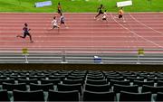 23 August 2020; A general view of empty seats during the Men's 100m heats on Day Two of the Irish Life Health National Senior and U23 Athletics Championships at Morton Stadium in Santry, Dublin. Photo by Sam Barnes/Sportsfile
