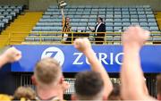 23 August 2020; Shelmaliers' captain Simon Donohoe lifts the cup following the Wexford County Senior Hurling Championship Final match between Shelmaliers and Naomh Éanna at Chadwicks Wexford Park in Wexford. Photo by David Fitzgerald/Sportsfile