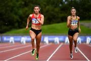 23 August 2020; Lauren Roy of City of Lisburn AC, Down, left, competing in the Women's 100m heats during Day Two of the Irish Life Health National Senior and U23 Athletics Championships at Morton Stadium in Santry, Dublin. Photo by Sam Barnes/Sportsfile