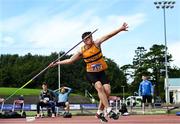 23 August 2020; Cathal Scanlon of Leevale AC, Cork, competing in the Men's Javelin during Day Two of the Irish Life Health National Senior and U23 Athletics Championships at Morton Stadium in Santry, Dublin. Photo by Sam Barnes/Sportsfile