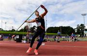 23 August 2020; Stephen Rice of Clonliffe Harriers AC, Dublin, on his way to winning the Men's Javelin during Day Two of the Irish Life Health National Senior and U23 Athletics Championships at Morton Stadium in Santry, Dublin. Photo by Sam Barnes/Sportsfile