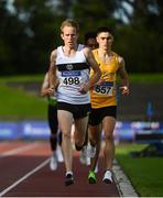 23 August 2020; John Travers of Donore Harriers, Dublin, left, and Darragh McElhinney of UCD AC, Dublin, competing in the Men's 5000m  during Day Two of the Irish Life Health National Senior and U23 Athletics Championships at Morton Stadium in Santry, Dublin. Photo by Sam Barnes/Sportsfile