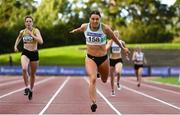 23 August 2020; Sophie Becker of Raheny Shamrock AC, Dublin, dips for the line to win the Women's 400m during Day Two of the Irish Life Health National Senior and U23 Athletics Championships at Morton Stadium in Santry, Dublin. Photo by Sam Barnes/Sportsfile