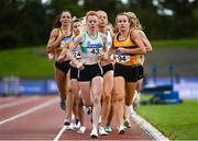 23 August 2020; Michelle Finn of Leevale AC, Cork, left, and Iseult O'Donnell of Raheny Shamrock AC, Dublin, lead the field whilst competing in the Women's 1500m during Day Two of the Irish Life Health National Senior and U23 Athletics Championships at Morton Stadium in Santry, Dublin. Photo by Sam Barnes/Sportsfile