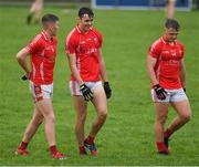 22 August 2020; East Kerry players, from left, Ronan Buckley, David Clifford and Darragh Roche leave the pitch after the Kerry County Senior Football Championship Round 1 match between Feale Rangers and East Kerry at Frank Sheehy Park in Listowel, Kerry. Photo by Brendan Moran/Sportsfile
