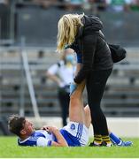 23 August 2020; Gavin O'Brien of Kerins O'Rahillys is attended to by physio Katie Costello during the Kerry County Senior Football Championship Round 1 match between Killarney Legion at Kerins O'Rahilly's at Fitzgerald Stadium in Killarney, Kerry. Photo by Brendan Moran/Sportsfile