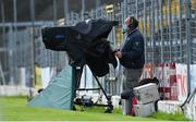 23 August 2020; TV cameraman Frank Hughes operating his TV camera during the Kerry County Senior Football Championship Round 1 match between Killarney Legion at Kerins O'Rahilly's at Fitzgerald Stadium in Killarney, Kerry. Photo by Brendan Moran/Sportsfile