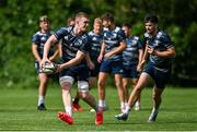 24 August 2020; Dan Leavy, left, and Harry Byrne during Leinster Rugby squad training at UCD in Dublin. Photo by Ramsey Cardy/Sportsfile