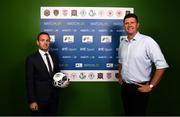 25 August 2020; League of Ireland Director Mark Scanlon, left, and FAI Interim Deputy CEO Niall Quinn during the launch of the WATCHLOI Half-Season Pass for the 2020 SSE Airtricity League Premier Division season run-in, at FAI Headquarters in Abbotstown, Dublin. Supporters will be able to watch the Premier Division 'Run-In' for just €39 in Ireland and €45 for the rest of the world. The Half-Season Pass has been launched ahead of the bumper Extra.ie FAI Cup second round weekend with six of the eight matches available. This means each match works out at less than a euro per game for what should be an exciting end to the season at both ends of the table. WATCHLOI has also launched FAI Gold as part of the Half-Season Pass package. FAI Gold is a new section of the service which will have selected Republic of Ireland matches available to watch from the RTE Archive, starting with Republic of Ireland v Netherlands in 1987. Photo by Stephen McCarthy/Sportsfile