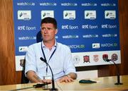 25 August 2020; FAI Interim Deputy CEO Niall Quinn during the launch of the WATCHLOI Half-Season Pass for the 2020 SSE Airtricity League Premier Division season run-in, at FAI Headquarters in Abbotstown, Dublin. Supporters will be able to watch the Premier Division 'Run-In' for just €39 in Ireland and €45 for the rest of the world. The Half-Season Pass has been launched ahead of the bumper Extra.ie FAI Cup second round weekend with six of the eight matches available. This means each match works out at less than a euro per game for what should be an exciting end to the season at both ends of the table. WATCHLOI has also launched FAI Gold as part of the Half-Season Pass package. FAI Gold is a new section of the service which will have selected Republic of Ireland matches available to watch from the RTE Archive, starting with Republic of Ireland v Netherlands in 1987. Photo by Stephen McCarthy/Sportsfile