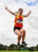 22 August 2020; Jennifer Hanrahan of Tallaght AC, Dublin, competing in the Women's Long Jump during Day One of the Irish Life Health National Senior and U23 Athletics Championships at Morton Stadium in Santry, Dublin. Photo by Sam Barnes/Sportsfile