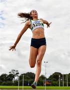 22 August 2020; Ruby Millet of St. Abbans AC, Laois, competing in the Women's Long Jump during Day One of the Irish Life Health National Senior and U23 Athletics Championships at Morton Stadium in Santry, Dublin. Photo by Sam Barnes/Sportsfile