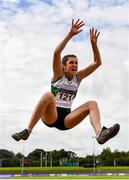 22 August 2020; Laura Frawley of Emerald AC, Limerick, competing in the Women's Long Jump during Day One of the Irish Life Health National Senior and U23 Athletics Championships at Morton Stadium in Santry, Dublin. Photo by Sam Barnes/Sportsfile