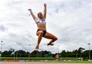 22 August 2020; Sarah McCarthy of Mid Sutton AC, Dublin, competing in the Women's Long Jump during Day One of the Irish Life Health National Senior and U23 Athletics Championships at Morton Stadium in Santry, Dublin. Photo by Sam Barnes/Sportsfile