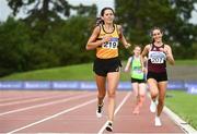 22 August 2020; Sinead O'Connor of Leevale AC, Cork, crosses the line to finish second in the Women's 5000m during Day One of the Irish Life Health National Senior and U23 Athletics Championships at Morton Stadium in Santry, Dublin. Photo by Sam Barnes/Sportsfile