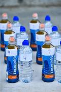 9 August 2020 Individual water and lucozade bottles on the sideline before the Cork County Senior Hurling Championship Group B Round 2 match between Newtownshandrum and Blackrock at Mallow GAA Grounds in Mallow, Cork. Photo by Piaras Ó Mídheach/Sportsfile