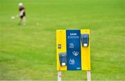 9 August 2020; A general view of a hand sanitiser station at the Cork County Senior Hurling Championship Group B Round 2 match between Newtownshandrum and Blackrock at Mallow GAA Grounds in Mallow, Cork. Photo by Piaras Ó Mídheach/Sportsfile